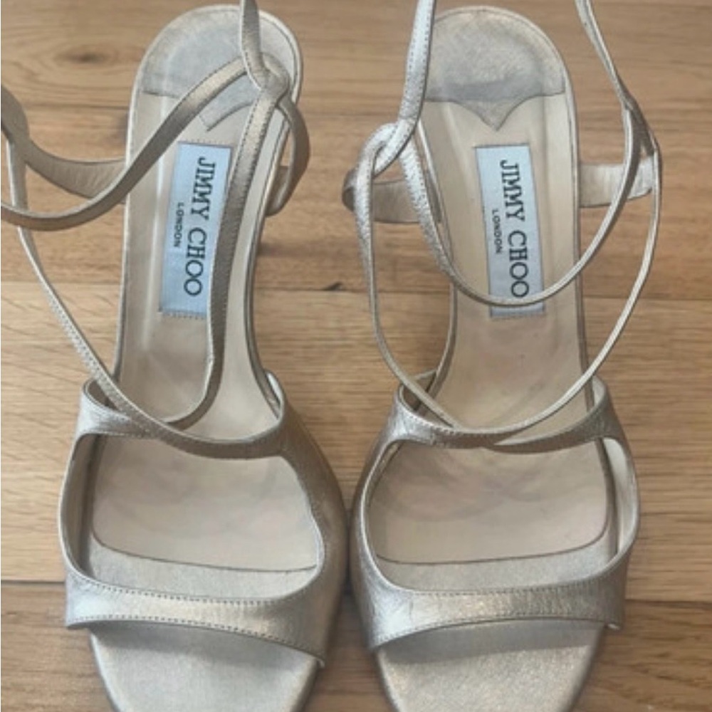 Jimmy Choo Metallic Strappy Heels
